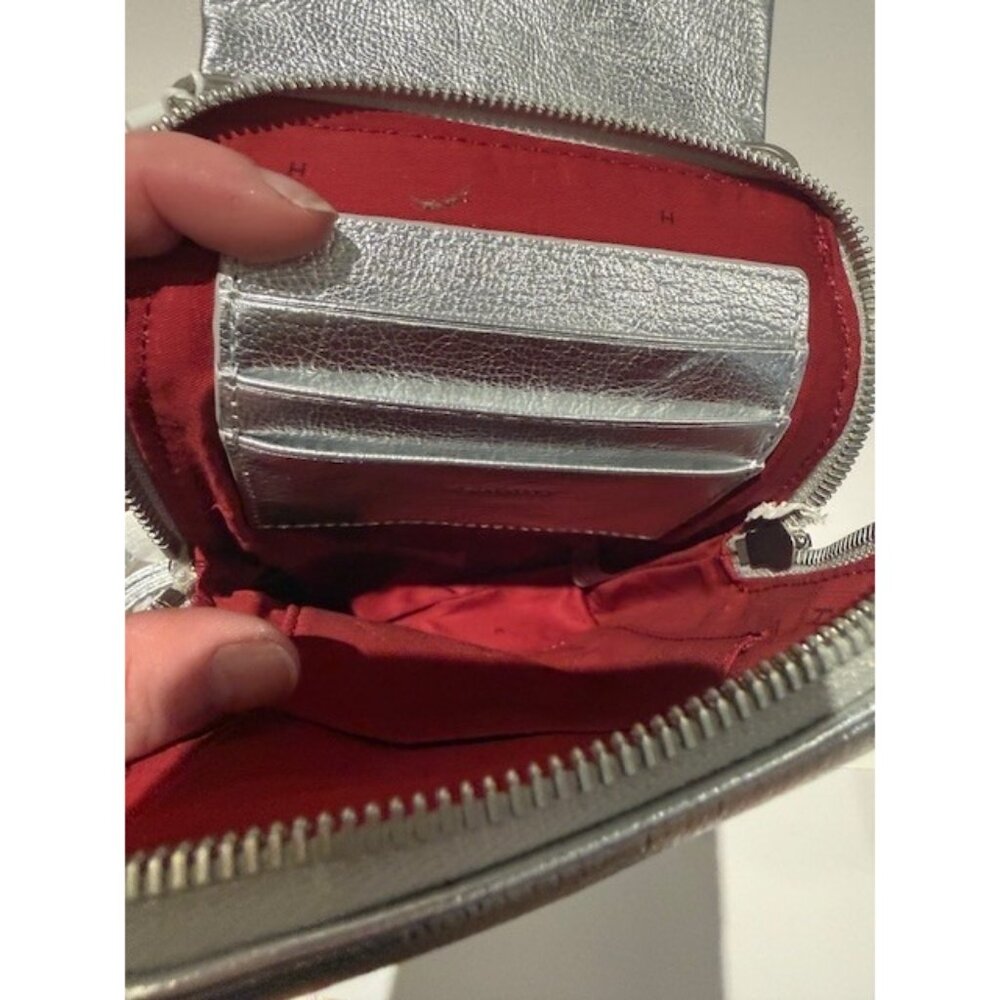 Hammitt Leather VIP Mobile Phone Crossbody Silver NWT $275 - Picture 4 of 7